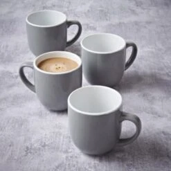 Simply Everyday Gloss Mugs 4pk - Grey 10 Simply Everyday Gloss Mugs 4pk - Grey -Home Discount Store 380120 4pk simply everyday mugs grey