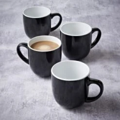 Simply Everyday Gloss Mugs 4pk - Black 11 Simply Everyday Gloss Mugs 4pk - Black -Home Discount Store 380121 4pk simply everyday mugs black