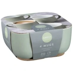 Simply Everyday Gloss Mugs 4pk - Sage -Home Discount Store 380123 4pk simply everyday mugs sage 2
