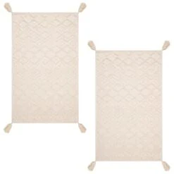 B&M Homestead Embossed Tea Towels With Tassels 2pk - Natural -Home Discount Store 380229 2pk homestead embossed tea towel with tassels 2