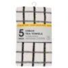 B&M Essentials Check Tea Towels - Black 5pk