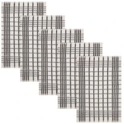 B&M Essentials Check Tea Towels - Black 5pk -Home Discount Store 380235 5pk check tea towels black 2