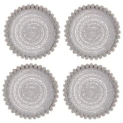 B&M Pom Pom Coasters - Grey 4pk -Home Discount Store 380383 4pk harmony pom pom coasters grey 2