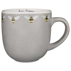 B&M Bee Happy Printed Mugs - 4pk -Home Discount Store 380506 4pk printed mugs bee happy grey