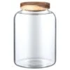 B&M Homestead Large Airtight Glass Jar With Acacia Lid -Home Discount Store 380521 airtight glass jar large