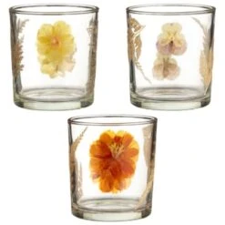 B&M Dried Flowers Tealight Holder - Orange -Home Discount Store 380589 dried flowers tealight holder group