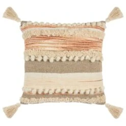 B&M Esme Stripe Woven Cushion - Natural