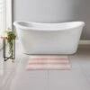 B&M Newbury Stripe Bath Mat 50 X 80cm - Blush -Home Discount Store 381559 newbury stripe bath mat blush