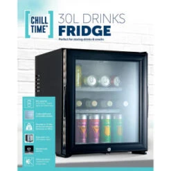 B&M Chill Time Mini Bar Fridge 30L -Home Discount Store 381810 chill time 30l drinks fridge 4
