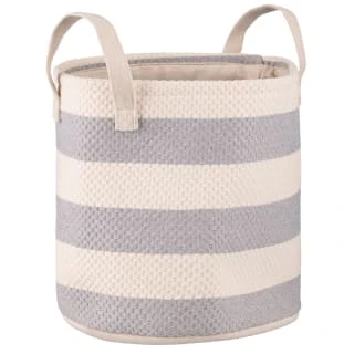 B&M Perissa Nordic Striped Basket - Blue & White 2 B&M Perissa Nordic Striped Basket - Blue & White