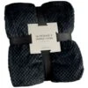 B&M Waffle Fleece Throw - Black -Home Discount Store 383147 supersoft waffle fleece throw black