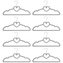 B&M Velvet Heart Shaped Hangers 8pk - Grey -Home Discount Store 383671 8pk velvet shaped hangers hearts grey