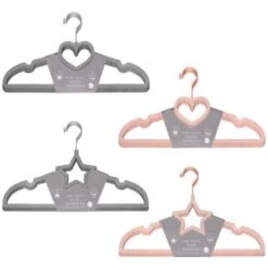 B&M Velvet Heart Shaped Hangers 8pk - Grey -Home Discount Store 383671 8pk velvet shaped hangers main