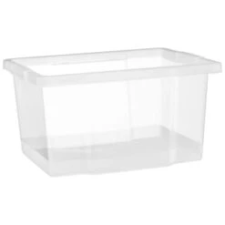 B&M Clear Storage Boxes With Lids 3pk 20L -Home Discount Store 384092 20l lidded box 3pk 2