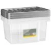 B&M Clear Storage Boxes With Lids 3pk 20L