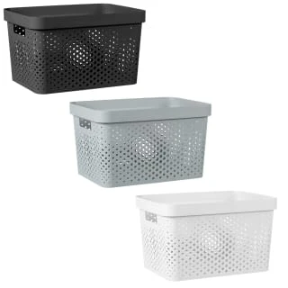 B&M Large Rectangular Spot Storage Basket - White 4 B&M Large Rectangular Spot Storage Basket - White - Image 2