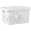 B&M Large Rectangular Spot Storage Basket - White -Home Discount Store 384198 rectangular large spot basket white