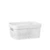 B&M Medium Rectangular Spot Storage Basket - White -Home Discount Store 384302 rectangular medium spot basket white