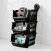 3 Tier Storage Baskets - Black -Home Discount Store 384963 3 tier stacking baskets black