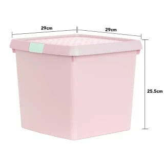 B&M Waffle Clip Box Storage Cube 14L - Dusty Pink 6 B&M Waffle Clip Box Storage Cube 14L - Dusty Pink - Image 4