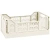 Midi Stacking Fold Flat Crate 30.6 X 20.5 X 12.6cm - Cream -Home Discount Store 384974 home essentials midi stacking fold flat crate cream 2