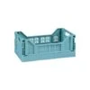Mini Stacking Fold Flat Crate 22.2 X 15 X 8.7cm - Teal 1 Mini Stacking Fold Flat Crate 22.2 X 15 X 8.7cm - Teal -Home Discount Store 384982 home essebtials mini stacking fold flat crate soft teal 2