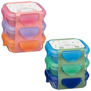 Simply Kids Clip Lock Tubs 3pk - Blue & Green 4 Simply Kids Clip Lock Tubs 3pk - Blue & Green - Image 2