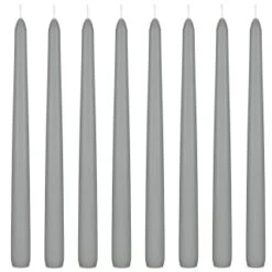 Tapered Candles 8pk - Grey -Home Discount Store 387716 8pk tapered candles grey 2