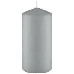 Grey Pillar Candles 4pk -Home Discount Store 387750 4 pack grey pillar candles