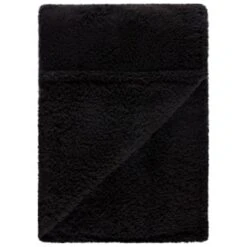 Simply Everyday Teddy Rolled Throw - Black -Home Discount Store 388692 simply teddy rolled throw black 2