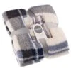 Simply Everyday Check Sherpa Throw - Navy -Home Discount Store 388694 navy check sherpa throw