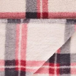Simply Everyday Check Sherpa Throw - Red -Home Discount Store 388703 red check sherpa throw 4
