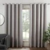 B&M Colorado Hopsack Fully Lined Silver Eyelet Curtains 46 X 72" -Home Discount Store 388889 388890 388891 388892 388894 colorado eyelet curtain silver 2
