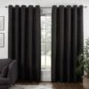 B&M Colorado Hopsack Fully Lined Black Eyelet Curtains 46 X 54"