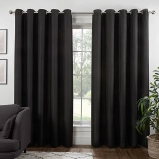 B&M Colorado Hopsack Fully Lined Black Eyelet Curtains 66 X 72" 3 B&M Colorado Hopsack Fully Lined Black Eyelet Curtains 66 X 72"