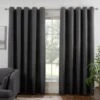 B&M Colorado Hopsack Fully Lined Charcoal Eyelet Curtains 46 X 72" -Home Discount Store 388905 388906 388907 388908 388909 colorado eyelet curtain charcoal 4