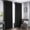 B&M Oxford Black Black Out Curtains With Eyelets 46 X 72" -Home Discount Store 388922 388923 388924 388925 388927 oxford black black out curtain with eyelets