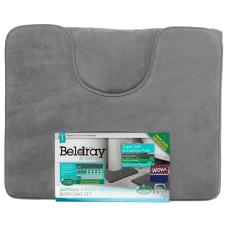 B&M Bath Mat Set - Grey 3 B&M Bath Mat Set - Grey