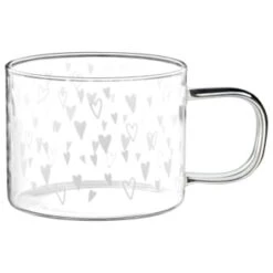 B&M Printed Glass Mug - Hearts
