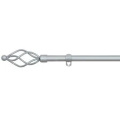 B&M Small Silver Twist Curtain Pole 122-213cm -Home Discount Store 390200 silver small twist curtain pole
