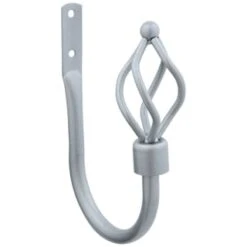 B&M Small Silver Twist Curtain Hold Backs 2pk -Home Discount Store 390201 silver small twist hold backs 2