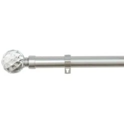 B&M Shiny Nickle Gem Curtain Pole 70 - 120cm