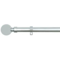 B&M Shiny Nickle Silver Orb Curtain Pole 70 - 120cm -Home Discount Store 390211 390213 shiny nickle silver orb round curtain pole