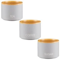 B&M Stackable Tea Coffee Sugar Storage Jars 3pk -Home Discount Store 390366 3pk stackable storage jars 2