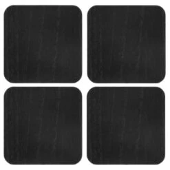 B&M Black Wooden Coasters 4pk -Home Discount Store 390404 4pk wooden coasters solid wood black 2