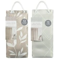 Grey Geo Printed Shower Curtain -Home Discount Store 390588 printed shower curtain grey group