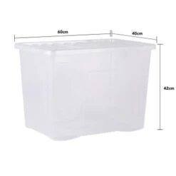 B&M Extra Large Storage Box With Lid -Home Discount Store 391380 clear 80l storgae box and lid 3