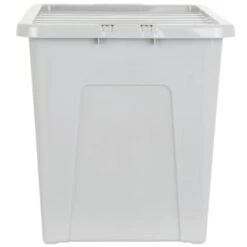 B&M Storage Box With Lid 80L - Grey -Home Discount Store 391381 grey 80l storage box and lid 2