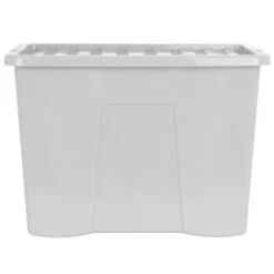 B&M Storage Box With Lid 80L - Grey -Home Discount Store 391381 grey 80l storage box and lid