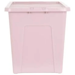B&M Storage Box With Lid 80L - Dusty Pink -Home Discount Store 391383 dusty pink 80l storage box and lid 2